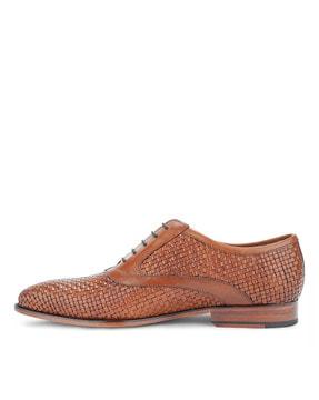 reptilian pattern lace-up oxfords
