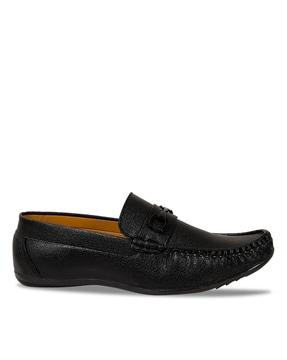 reptilian pattern loafers with metal accent