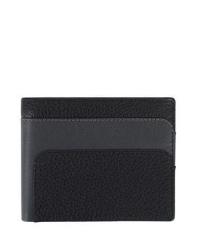 reptilian pattern leather bi-fold wallet