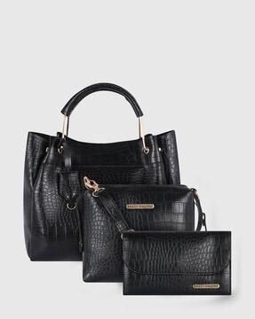 reptilian pattern tote & sling bags with wallet