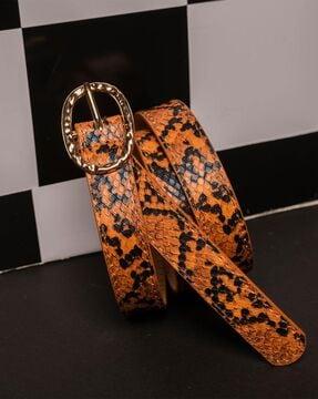reptilian print belt with buckle