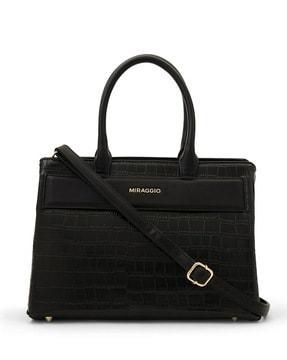 reptilian satchel hand bag