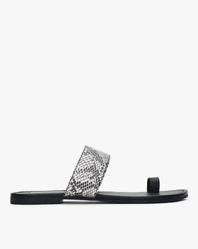 reptilian toe-ring flat sandals