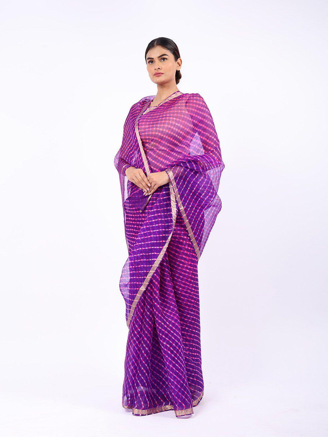 reshaweaves leheriya printed pure silk kota saree