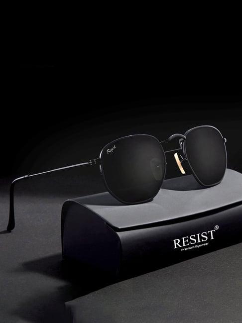 resist eyewear black hexagon unisex sunglasses