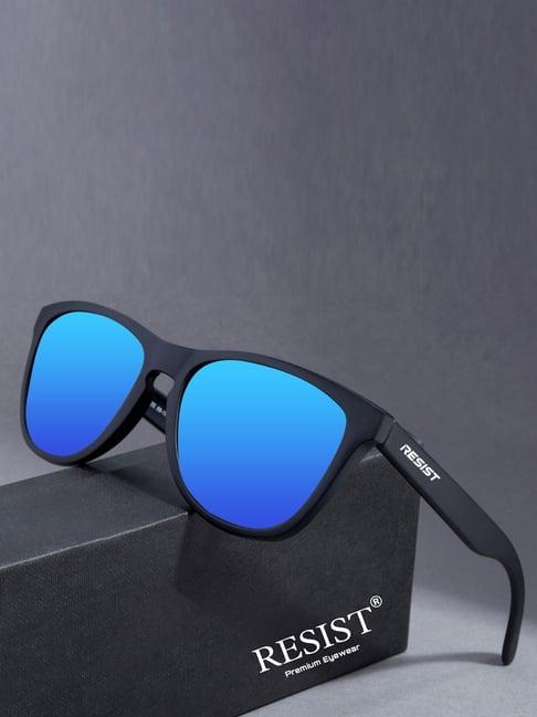 resist eyewear blue wayfarer uv protection unisex sunglasses