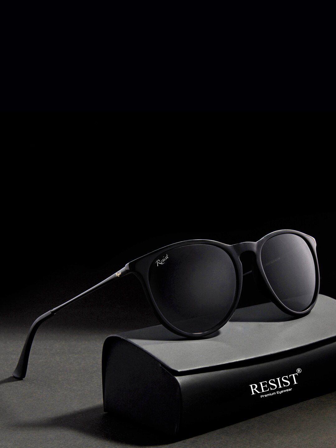 resist eyewear oval sunglasses with uv protected lens augustineblackblack