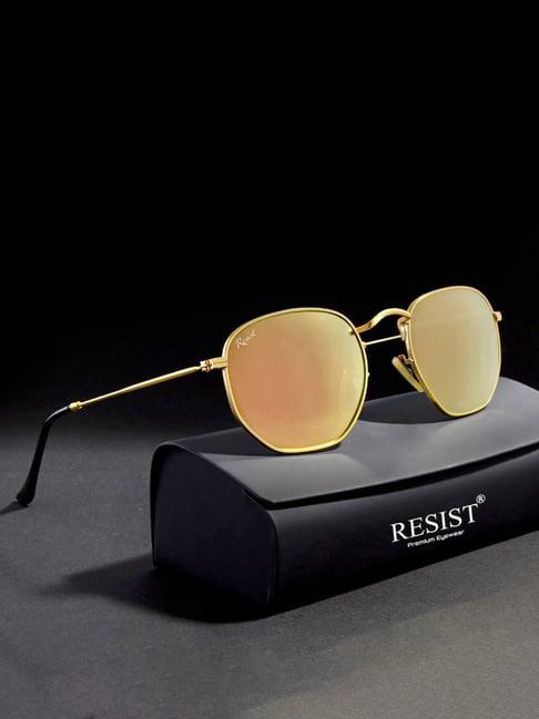 resist eyewear pink hexagon unisex sunglasses