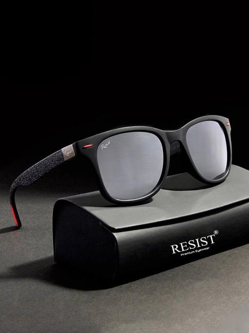 resist eyewear silver wayfarer uv protection unisex sunglasses