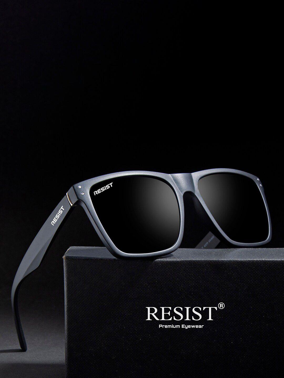 resist eyewear unisex uv protected lens wayfarer sunglasses waveblackblack