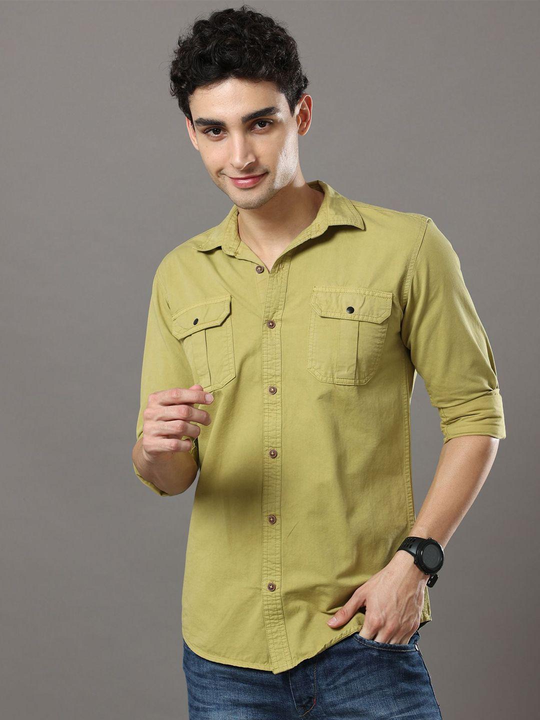 reslag long sleeves slim fit cotton casual shirt