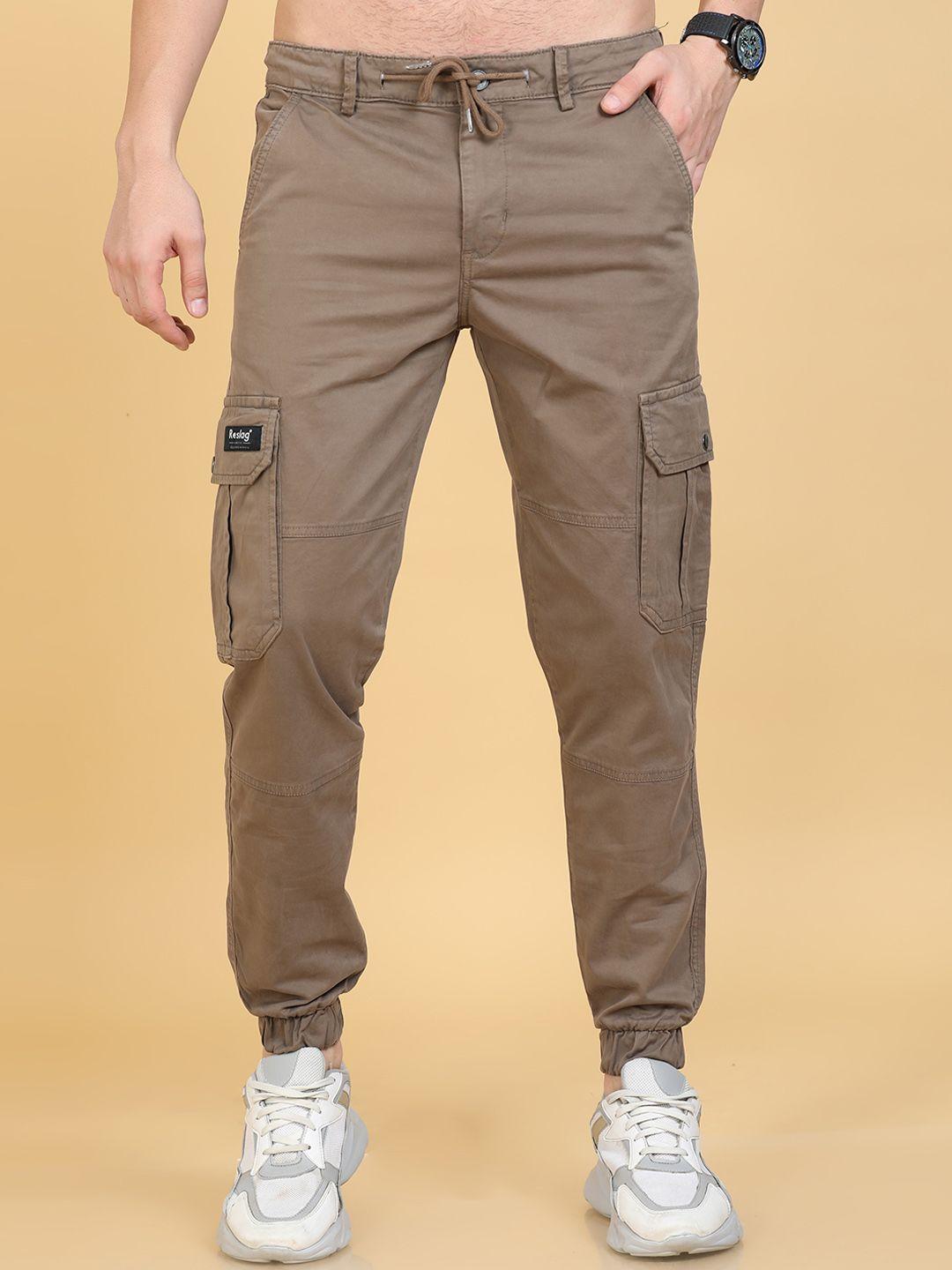 reslag men mid-rise cotton cargos trousers