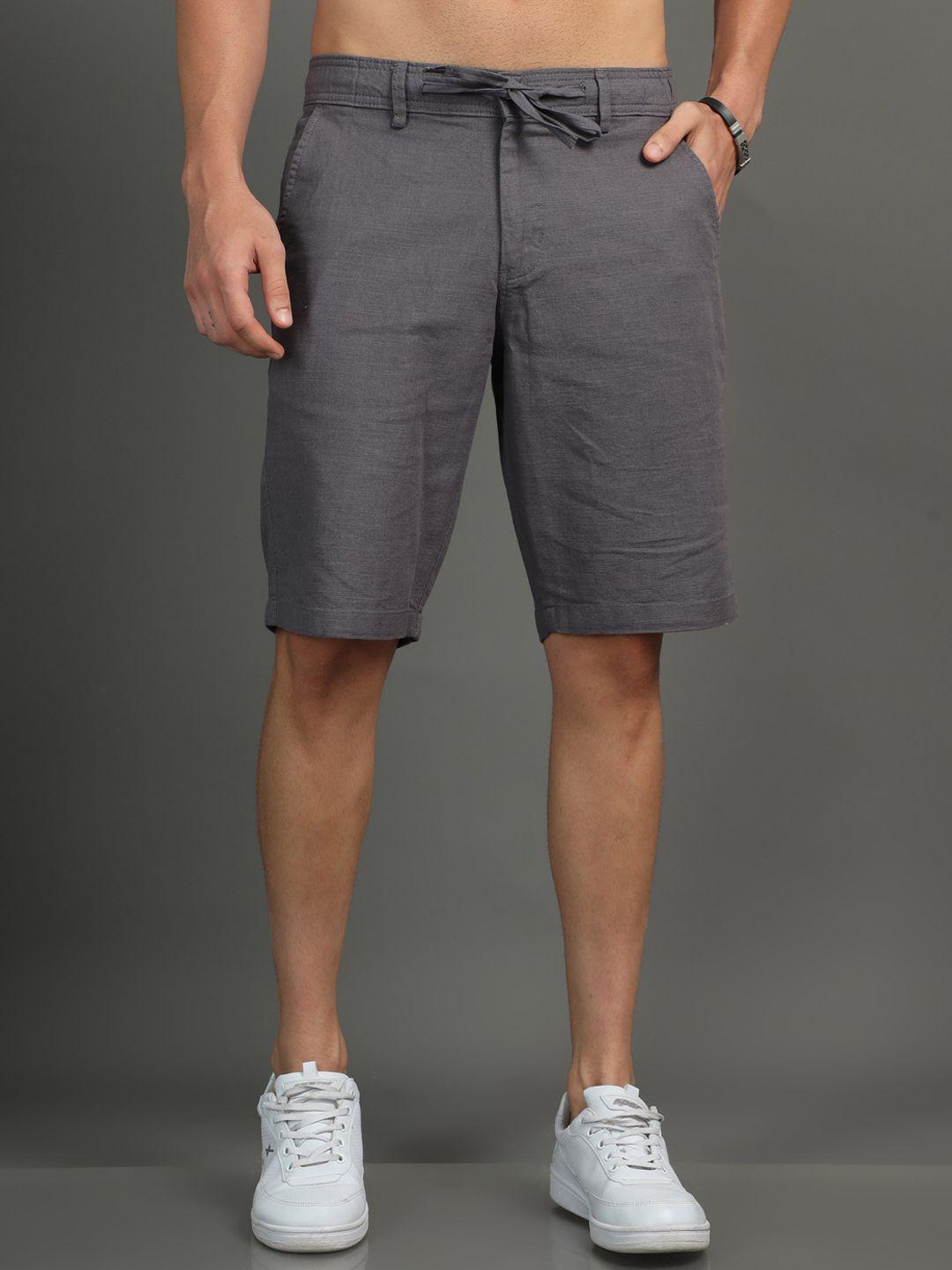 reslag men mid-rise linen shorts