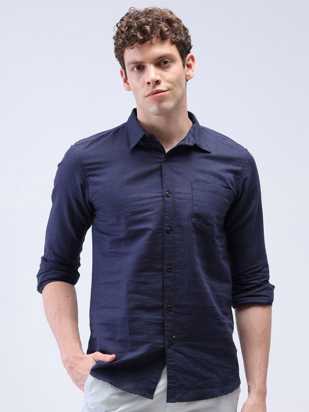 reslag slim fit opaque cotton casual shirt