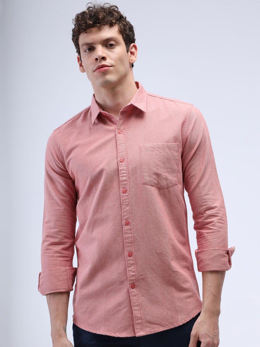 reslag slim fit spread collar cotton casual shirt