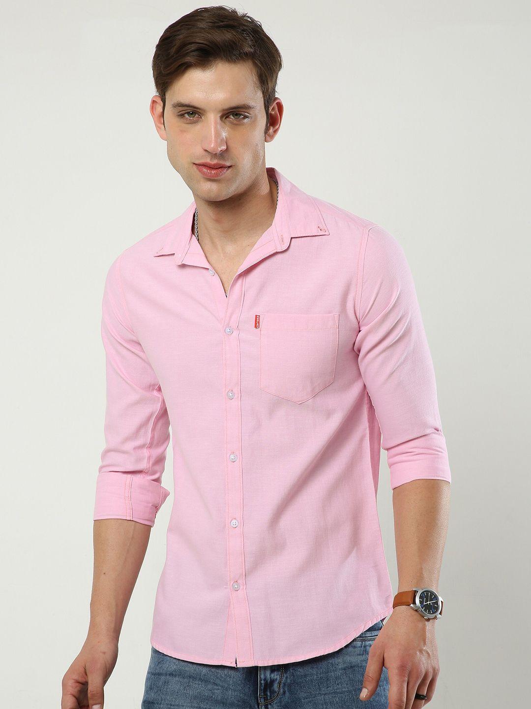 reslag spread collar slim fit opaque casual shirt