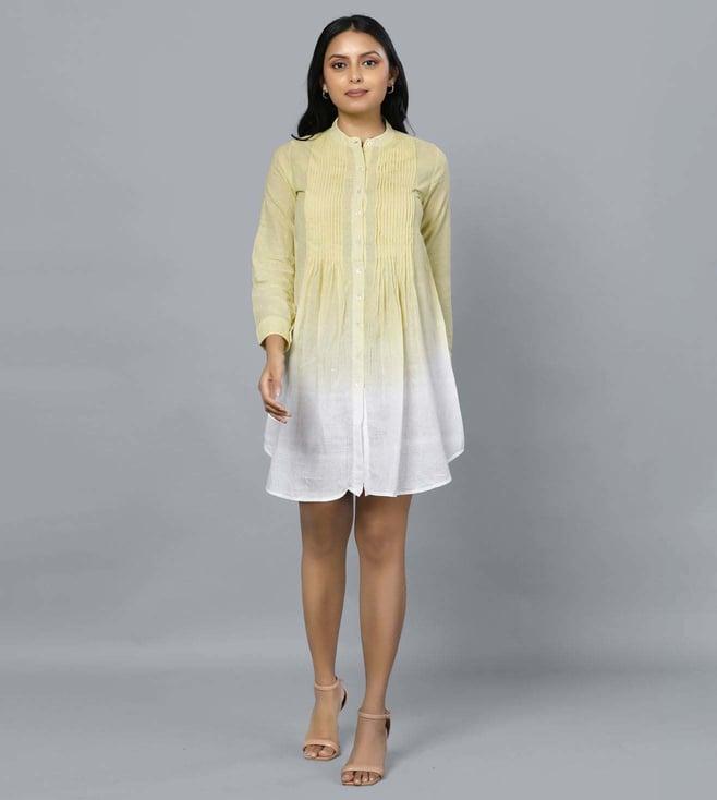 retiyo mridur warm olive ombre khadi muslin pintucks tunic