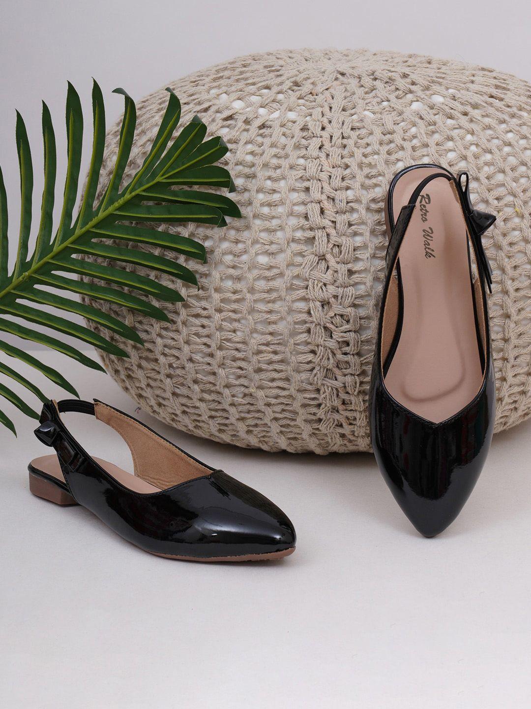 retro walk pointed toe mules with backstrap