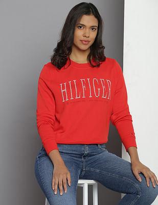 retro brand print cotton sweatshirt