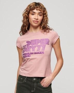 retro glitter logo cap sleeve t-shirt