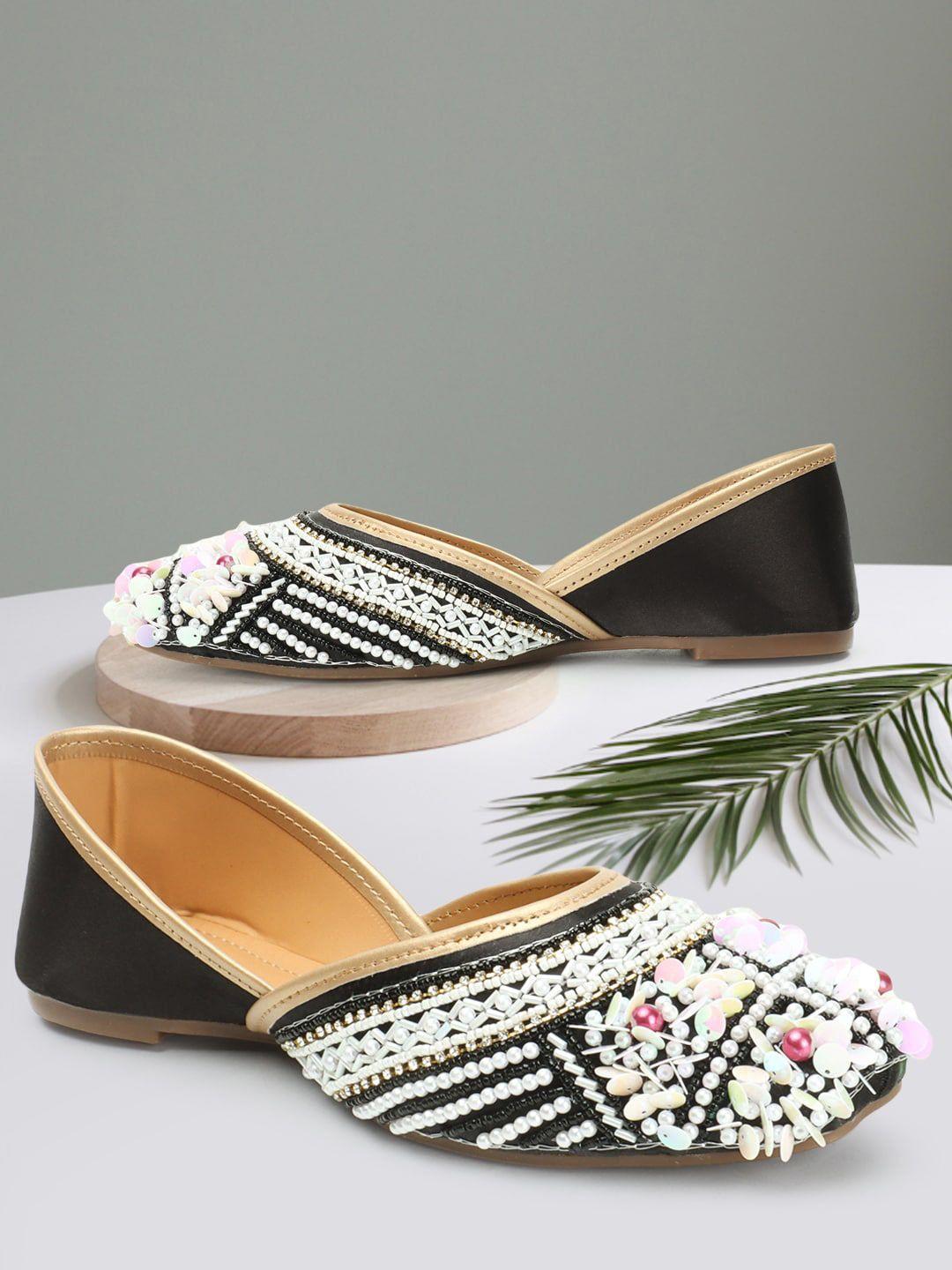 retro walk embellished round toe mojaris