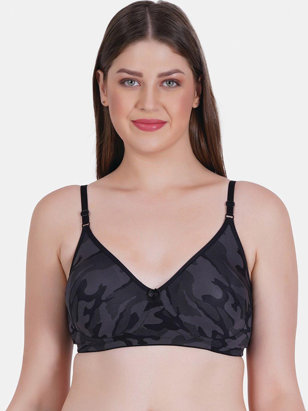 reveira camouflage printed everyday bra with dry fit full coverage all day comfort