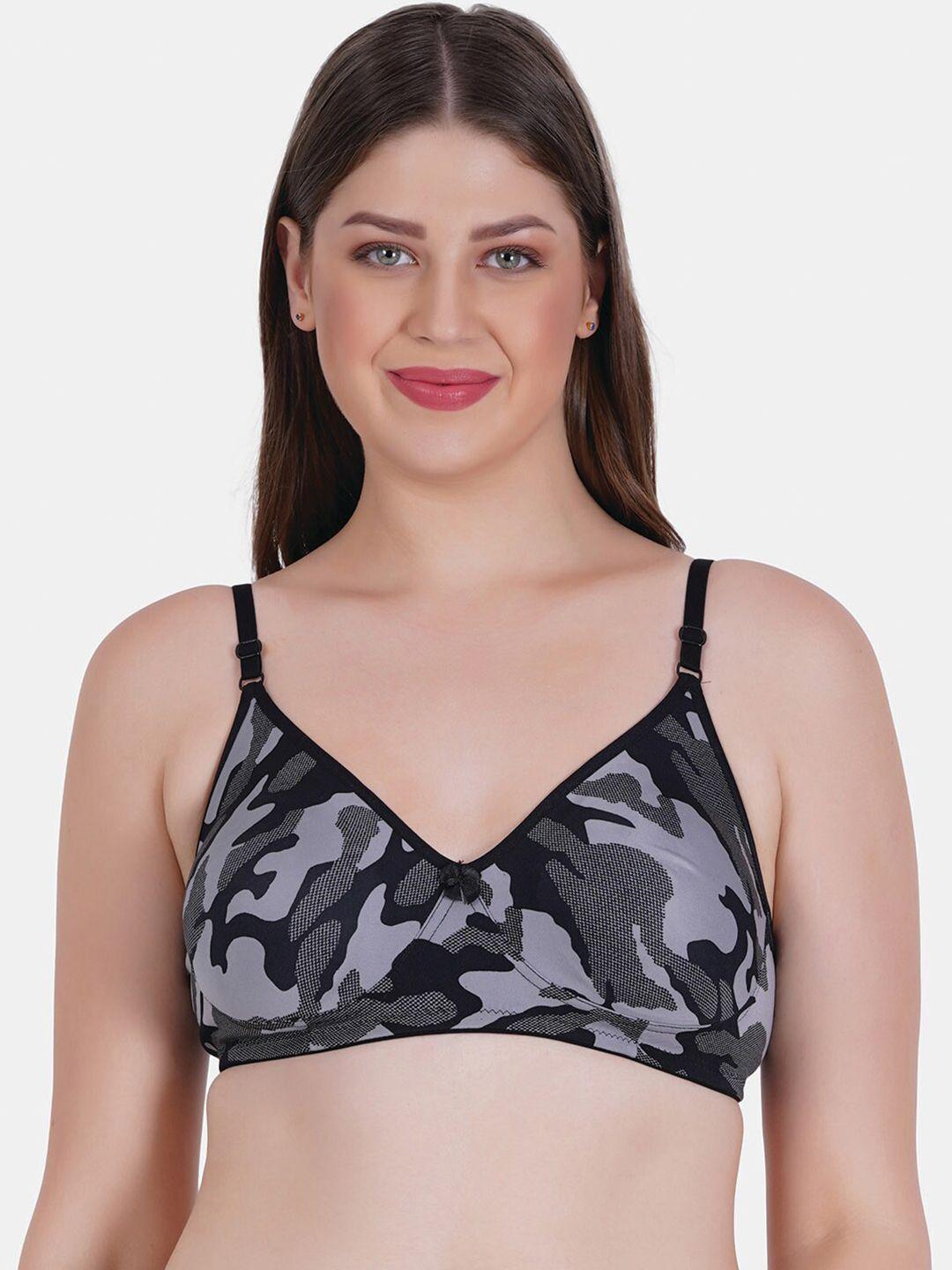 reveira camouflage printed everyday bra with dry fit full coverage all day comfort