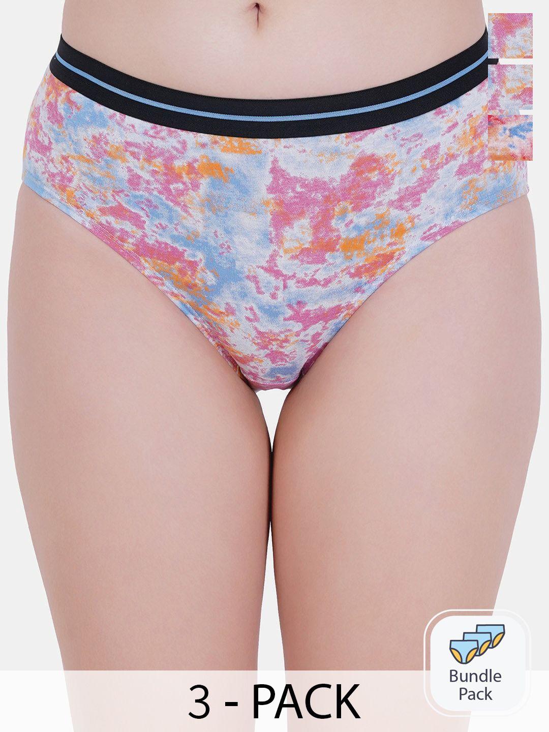 reveira pack of 3 assorted abstract printed hipster briefs