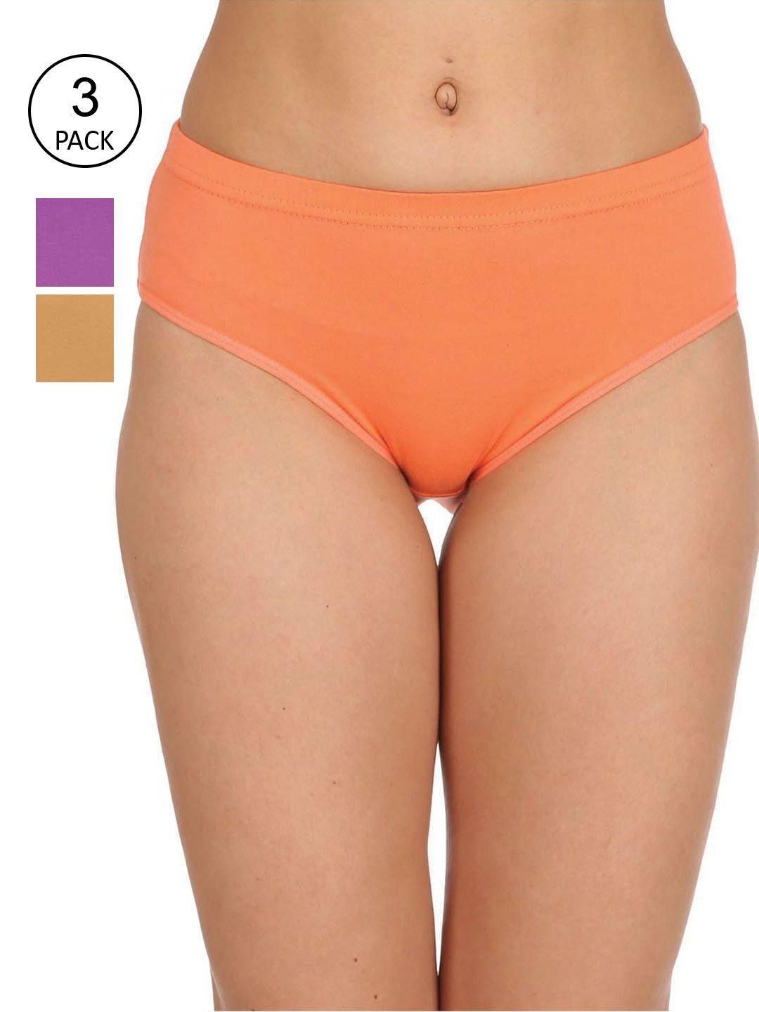 reveira women pack of 3 assorted cotton hipster briefs