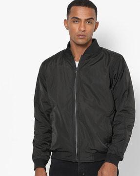 reversible bomber jacket with insert pockets