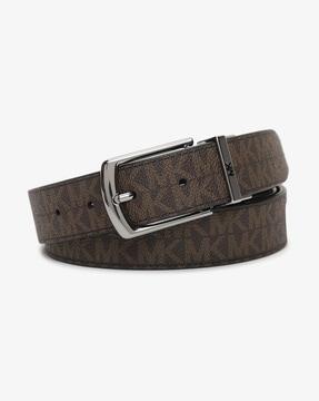 reversible leather & logo embossed belt