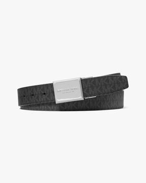 reversible logo & leather belt
