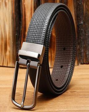 reversible wide belt with buckle closure