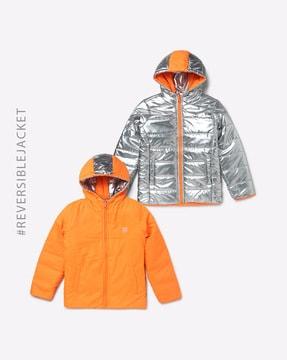 reversible hooded jacket