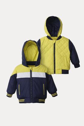 reversible polyester hood infant boys jacket - green