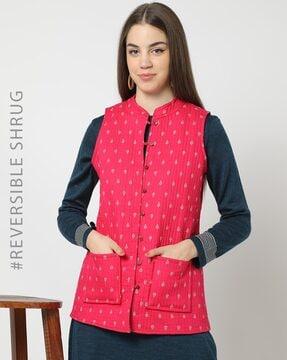 reversible regular fit quilted jacket