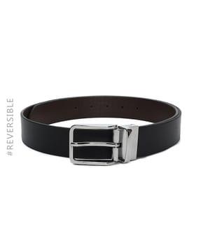 reversible wide belt with tang buckle closure