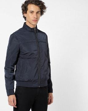 reversible zip-front bomber jacket