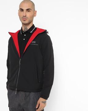 reversible zip-front hooded jacket