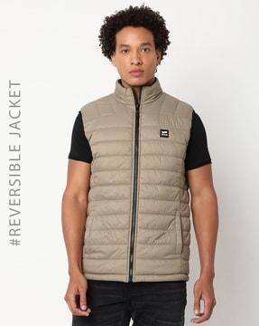 reversible zip-front puffer jacket