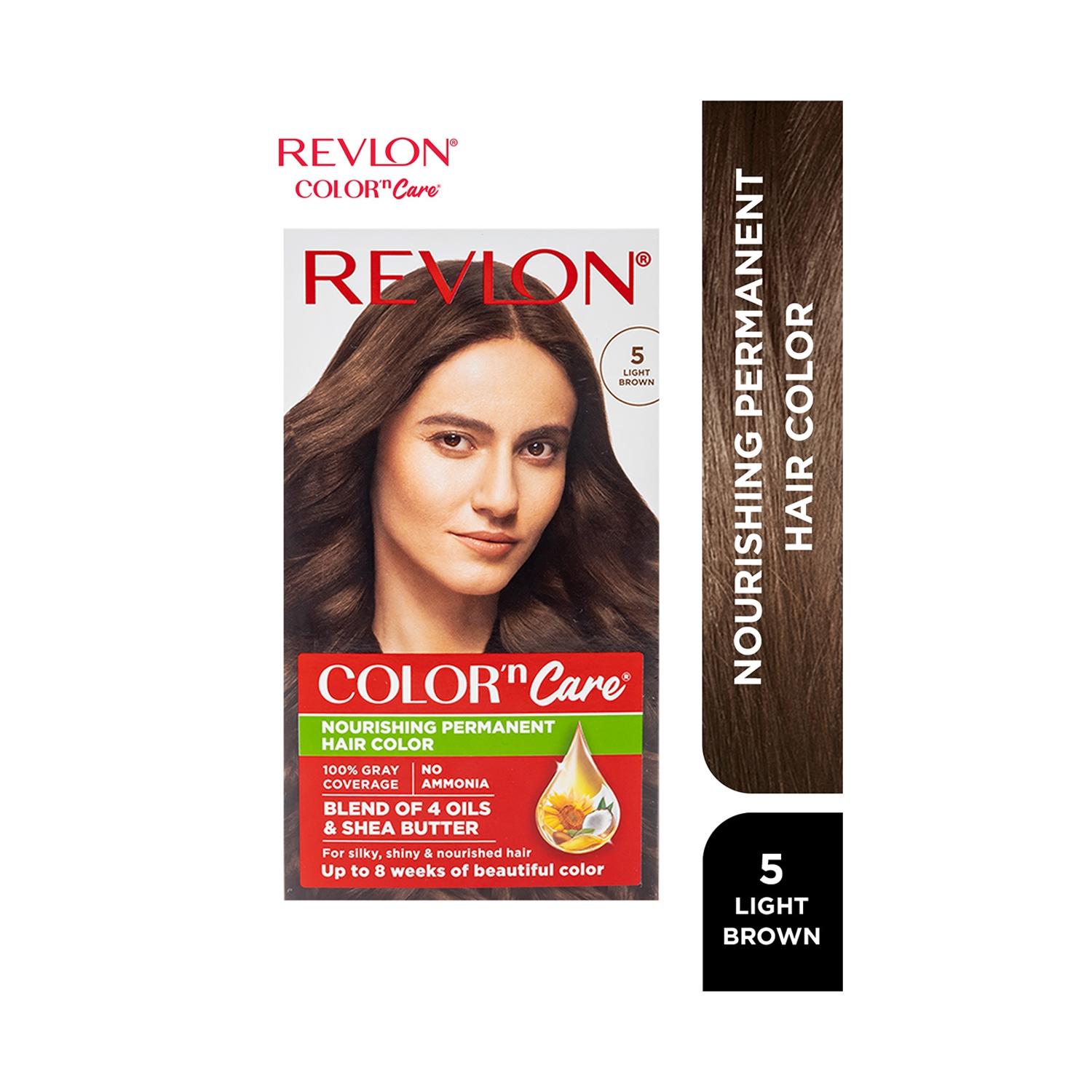 revlon color n care permanent hair color cream - 5n medium brown (40g+67.5ml)