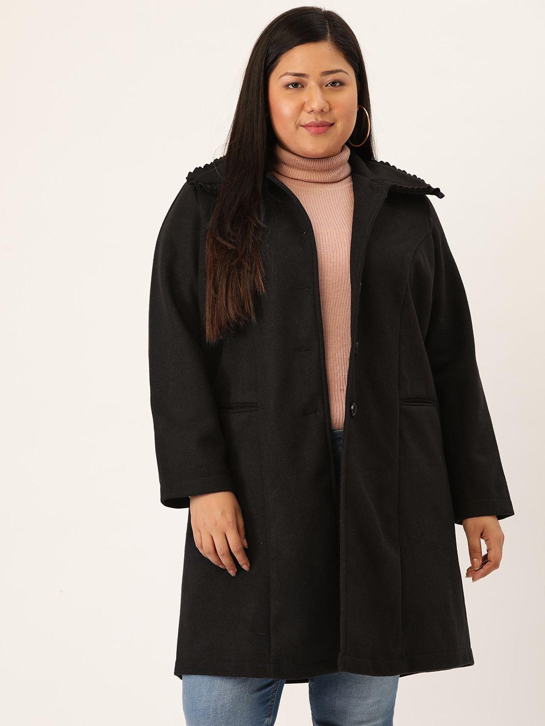 revolution plus size women black overcoat