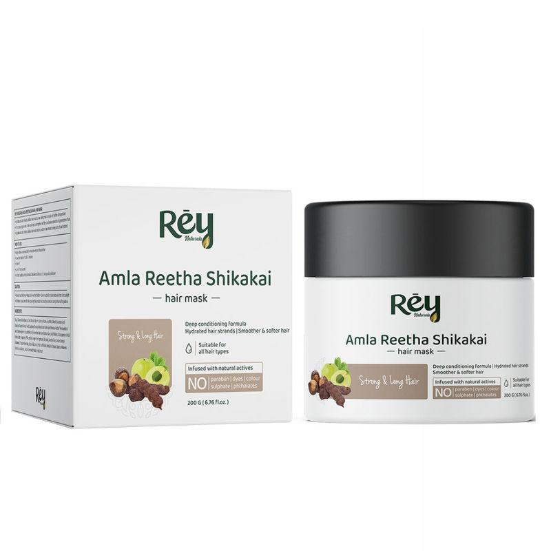 rey naturals amla reetha shikakai hair mask - hair growth, improves texture & fights dandruff