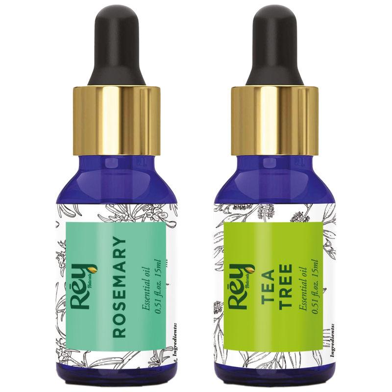 rey naturals tea tree & rosemary essential oils