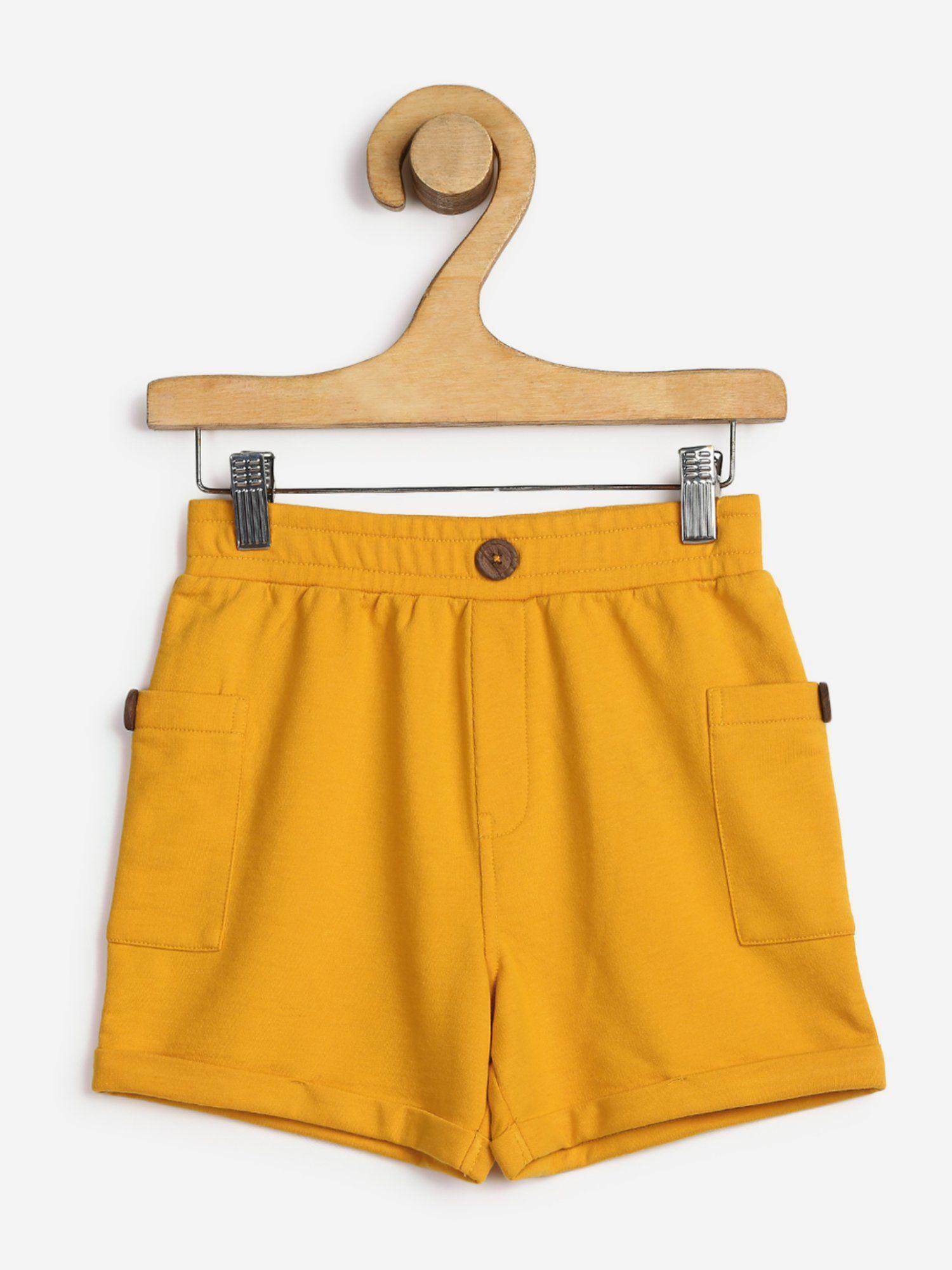reza shorts plain yellow