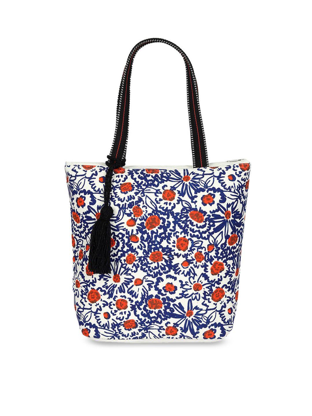 rezzy women floral printed canvas oversized tote bag