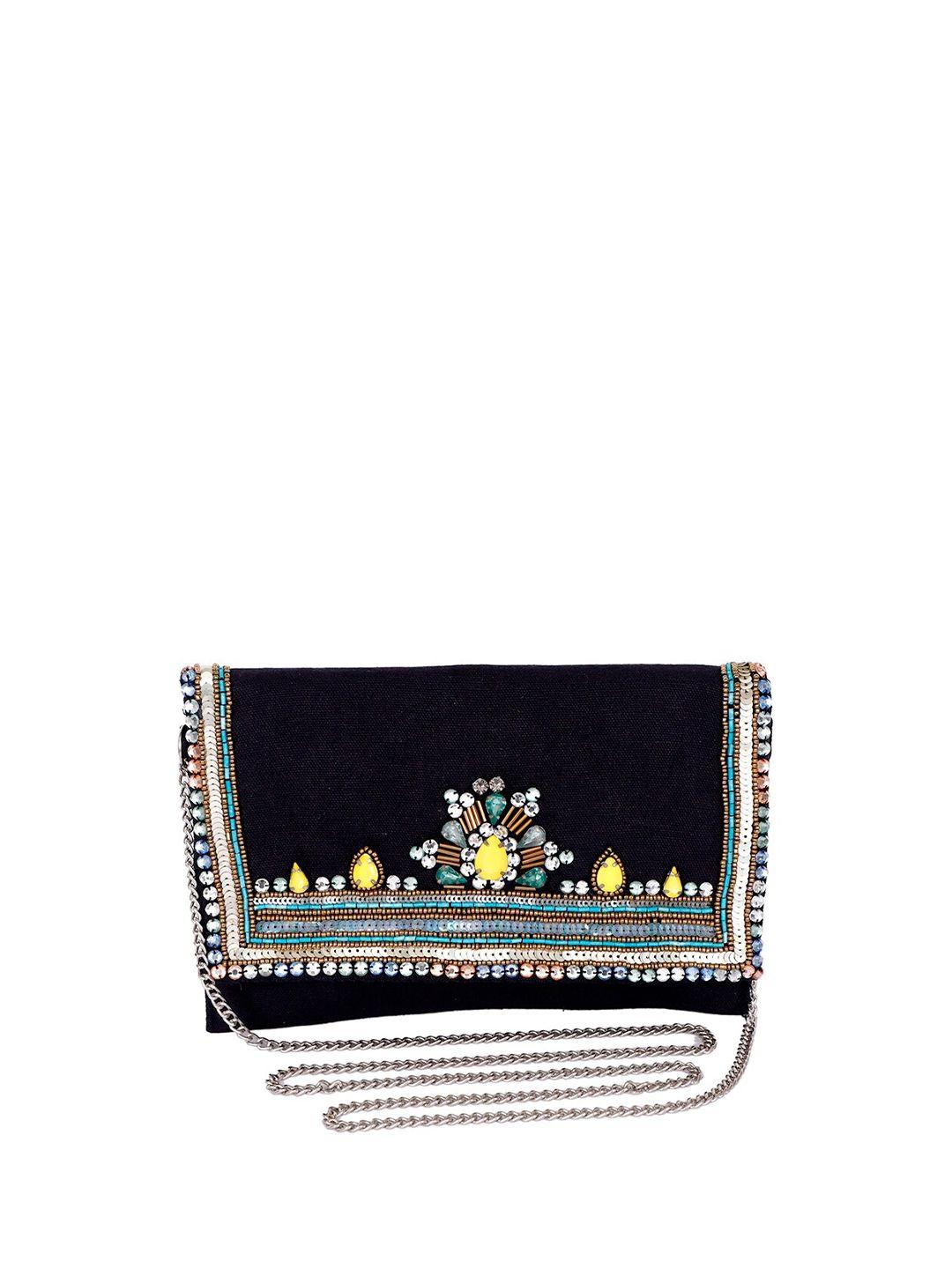 rezzy women multicoloured embellished purse clutch
