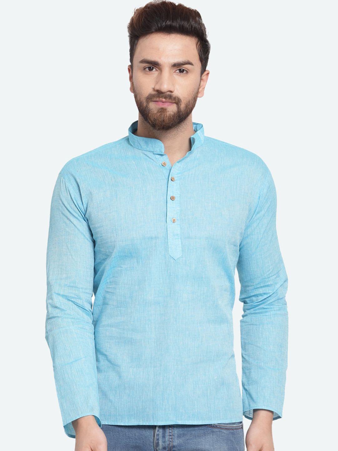 rg designers men blue solid straight kurta