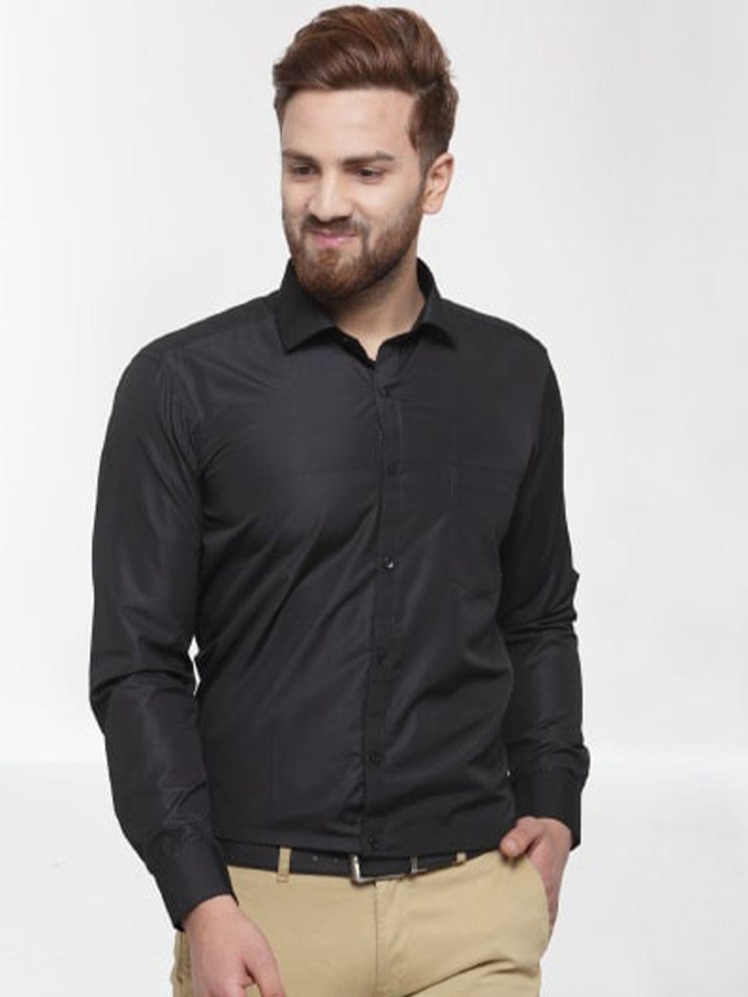 rg designers men black slim fit formal shirt