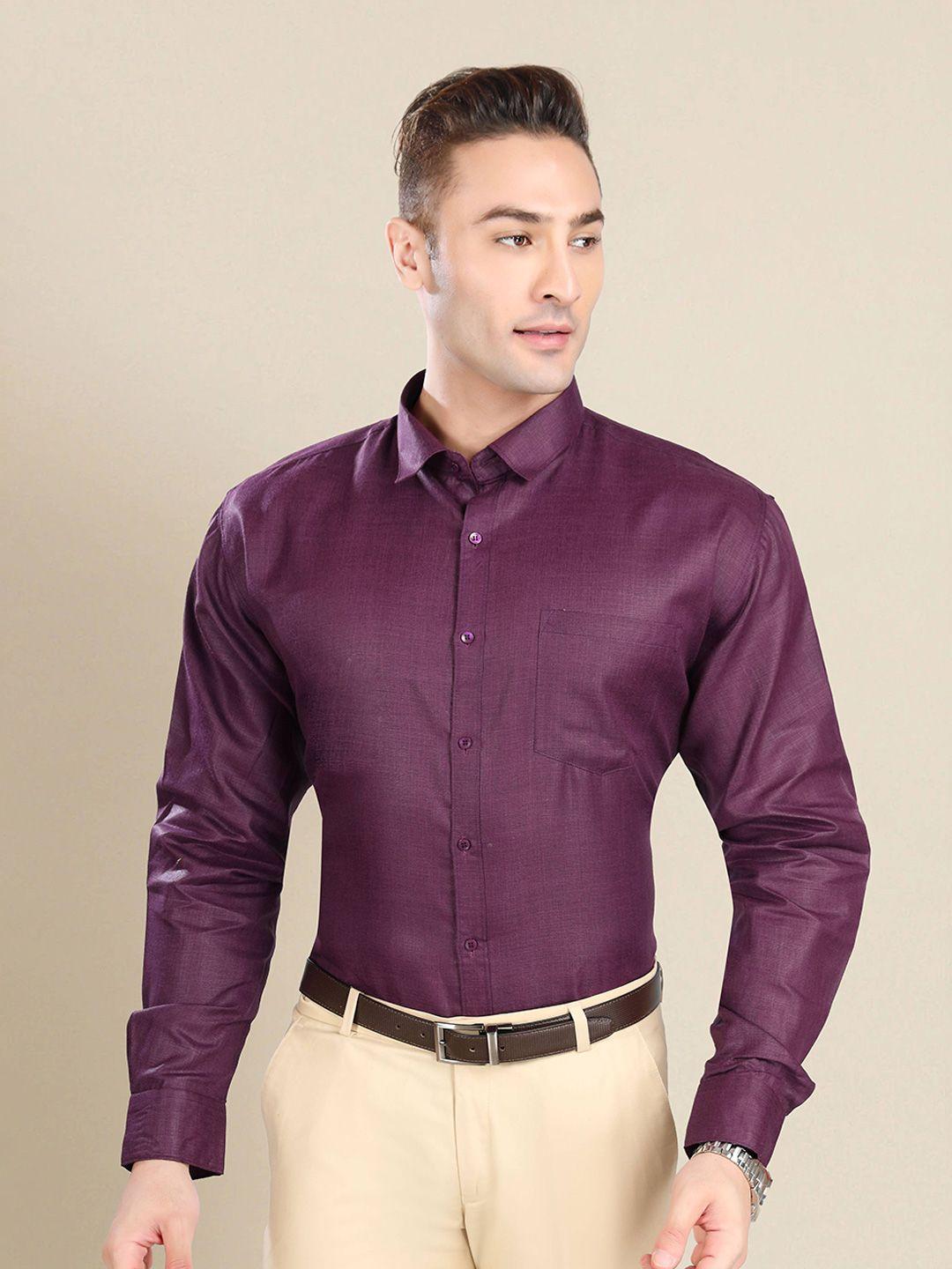 rg designers men magenta slim fit formal shirt